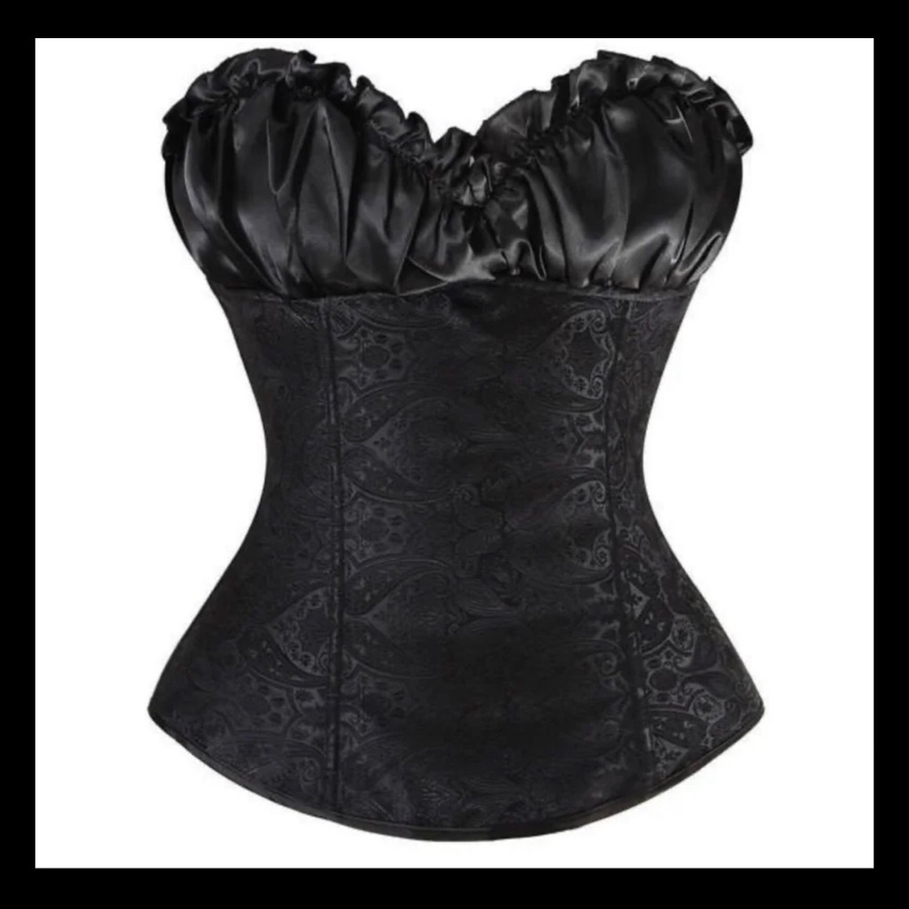 Black ruffle top corset small-5xl
